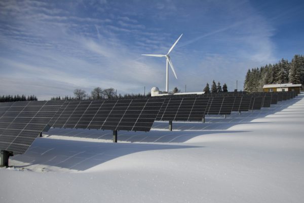 solceller i snøen